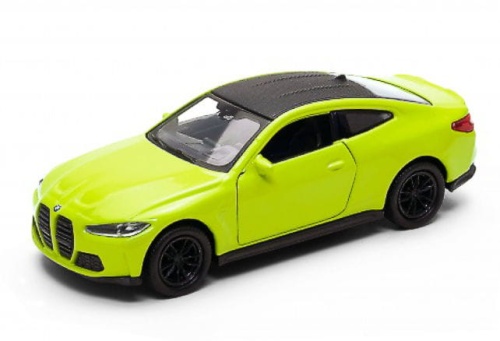 Miniatura De Metal BMW M4 G82 Grün 1/34-1/39 | Welly Modelo Die-Cast Con Puertas Abatibles, Ideal Para Colección