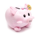 maskotka pluszowy świnka skarbonka  z dźwiękiem