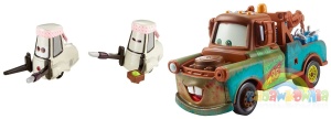 Auta - dwa samochodziki metalowe Matell Złomek z puszkami Olejzyny + Edamame i Daisu Tsashimi - Cars