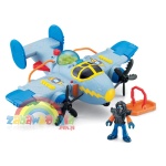 Fisher Price IMAGINEXT Sky Racers duży niebieski samolot TORNADO PPOP i film DVD w prezencie