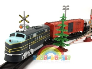 KOLEJKA nowoczesna na baterie z torami 355cm DROMADER - Zabawkowy Zawrót Głowy