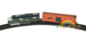 KOLEJKA na baterie z torami 355cm wagon towarowy DROMADER - Zabawkowy Zawrót Głowy