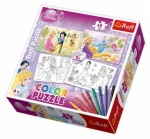 Trefl puzzle i malowanka 2w1 Księżniczki mazaki w komplecie 36503