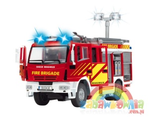 DICKIE duży samochód strażacki IVECO MAGIRUS z dźwiękami i armatką na wodę