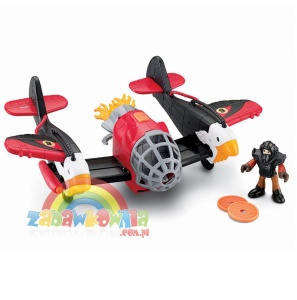 Fisher Price IMAGINEXT Sky Racers duży czerwony samolot TWIN EAGLE