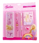 Metalowy piórnik szkolny Barbie - zestaw szkolny 6 elementów