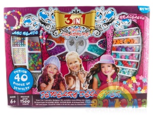 Mega zestaw koralików do robienia biżuterii 1300 elementów