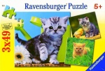 Ravensburger puzzle 3x49 elementów Małe Kotki