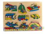 00163 Układanka drewniana - POJAZDY