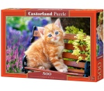 Castorland puzzle 500 elementów - Kotek na ławce w ogrodzie