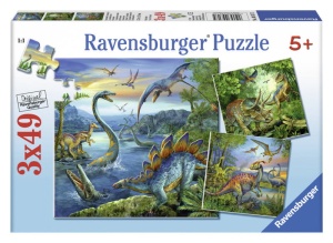 Ravensburger puzzle 3x49 elementów Dinozaury 09317