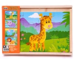 Puzzle drewniane 4w1 - zwierzęta afrykańskie ZOO