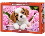 Castorland puzzle 500 elementów - piesek szczeniaczek w kwiatach