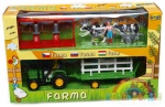 Mała farma - Traktor z przyczepą i figurki krowy i dojarka