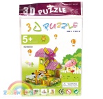 3D puzzle piankowe przestrzenne  - Zagroda z Wiatrakiem