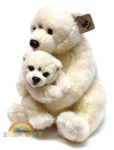 pluszowa mama miś polarny z dzieckiem misiem 28cm - WWF Plush