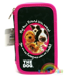 dwustronny piórnik z wyposażeniem THE DOG