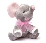 Maskotka Słoń szary w kokardzie 25cm