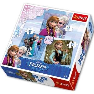 Trefl puzzle 3w1 Frozen - Kraina Lodu 20 36 i 50 elementów 34198