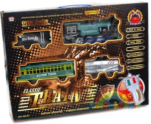 duża kolejka na baterie zdalnie sterowana - trzy wagony