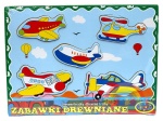 00394 Układanka drewniana - statki samochody i samoloty