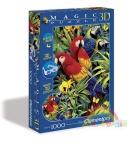 Clementoni puzzle 1000 elementów 3D Vision - papugi Ara ararauna