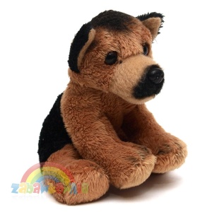 maskotka pluszowy piesek Owczarek Niemiecki z groszkiem