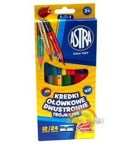 ASTRA - kredki ołówkowe dwustronne - 24 kolory