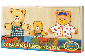 Drewniana układanka Rodzinka - 3 misie