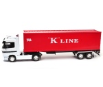 ciągnik Mercedes-Benz Actros z naczepą kontener 1:32 model Welly