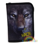 piórnik rozkładany dwie klapki BIG FACE wilk