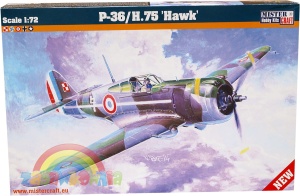 model do sklejania samolot Curtiss P-36 H 75 Hawk 1:72