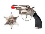 rewolwer metalowy S303BN na kapiszony z gwiazdą szeryfa