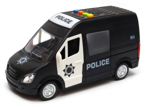 policja VAN z dźwiękiem i światłami - otwierane drzwi - radiowóz SWAT