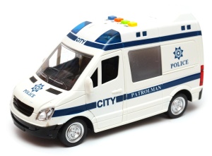 policja VAN z dźwiękiem i światłami - otwierane drzwi - radiowóz