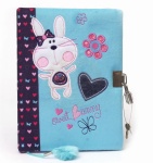 Pamiętnik z kłódką pluszak 96 kartek Sweet Bunny niebieski