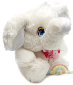 Maskotka Słoń siedzący z kokardą 35cm