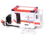 Duża karetka pogotowia z dźwiękiem i światłami w zestawie nosze 26cm