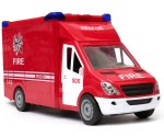 straż pożarna VAN z dźwiękiem i światłami - otwierane drzwi 26cm