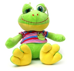 maskotka żabka Dorocia w koszulce z dźwiękami 28cm