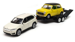 BMW X5 2014 Mini Cooper 1300 laweta 1:34-39 model WELLY