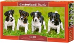 Castorland puzzle 600 elementów Panorama - pieski na trawie - terrier