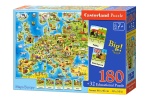 Puzzle edukacyjne Mapa Europy + Quiz