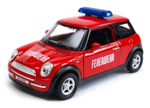 Mini Cooper straż pożarna 1:34 - 1:39 model WELLY