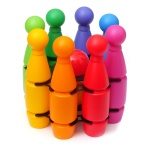 Kręgle kolorowe Mejpol 25cm w koszyku