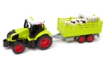 Traktor światło dźwięk + przyczepa ze zwierzetami