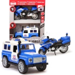 Motocykl i samochód z napędem policyjny  - światło dźwięk 1:20