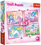 Puzzle 4w1 Magiczny Świat Jednorożców