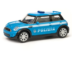 Mini Cooper S policja włoska - model Welly skala 1:43