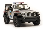 Jeep Wrangler 2018 policja 1:36 model KINSMART on display
